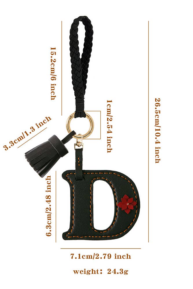 UNISHE – wholesale Keychain – Women's – PU Leather Letter Tassle Keychain GZJM0313
