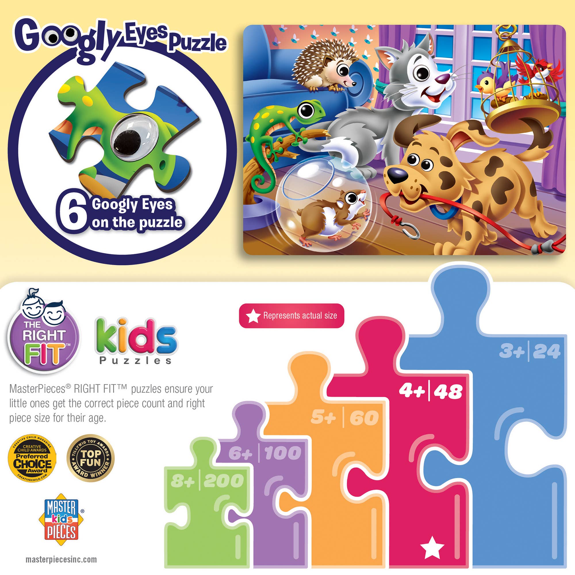 Masterpieces Puzzles - Vente Puzzle – enfant - Googly Eyes - Casse-tête de 48 pièces pour animaux2