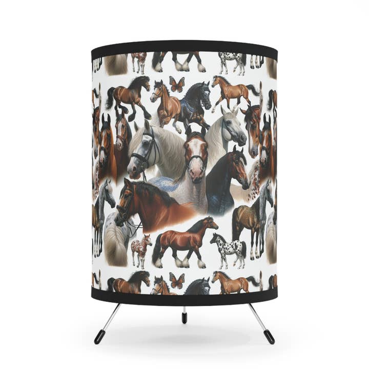 Ryttartripodlampa, Hästdekoration, Högupplöst Tryckt Skärm, Belysning för Barnrum, Unik Gåva för Hästälskare, Boho Hemaccent för wholesale av Classic Bougie