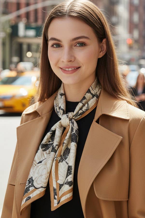 Artini Accessories - Wholesale Scarf - Women's - Floral Printed Silky Square Scarf3