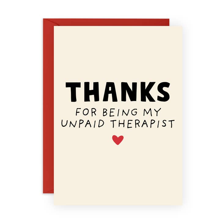 Central 23 Cards - Wholesale Anniversary Card - UNPAID THERAPIST Thank You Card for Him, Her