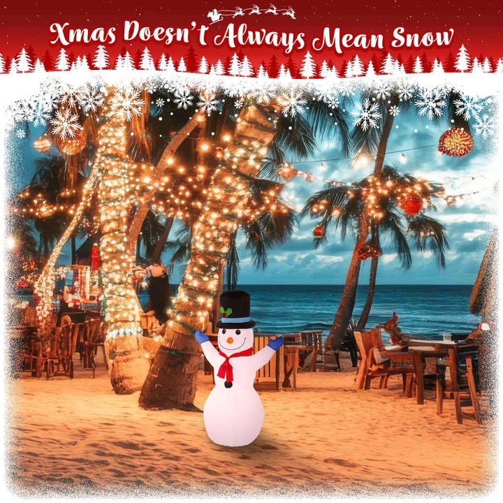 G128 - Wholesale Christmas Decoration - Inflatable Snowman Christmas Decor with LED Lights, 4FT5