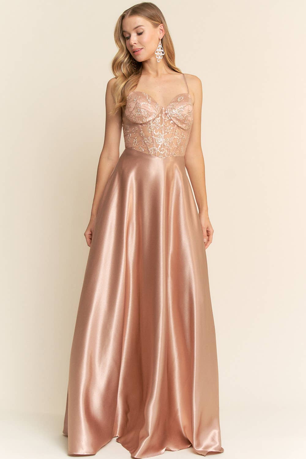 Maniju - Vente Robe de soirée – femme - ROBE LONGUE CORSET AVEC DÉTAILS PAILLETÉS1