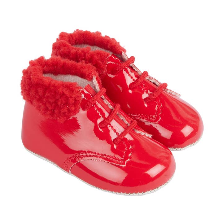 B627 Lace up bootee with fur collars for wholesale by Early Days & Baypods