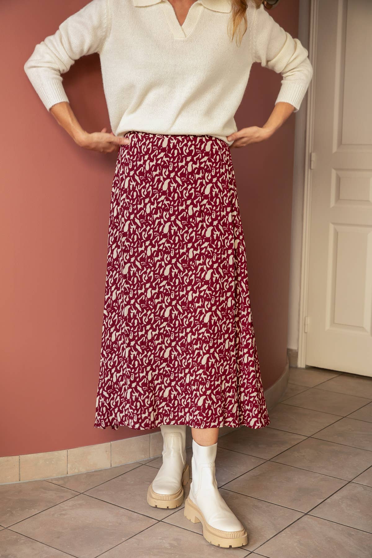 Calie Paris - Vente Jupe – femme - Jupe Jordie imprimée avec taille élastique1