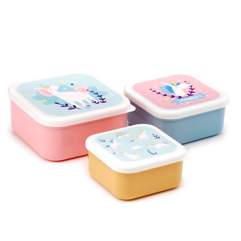 Puckator Ltd - Wholesale Lunch Bag/Box - Set of 3 Lunch Box Snack Pots S/M/L - Unicorn Magic1