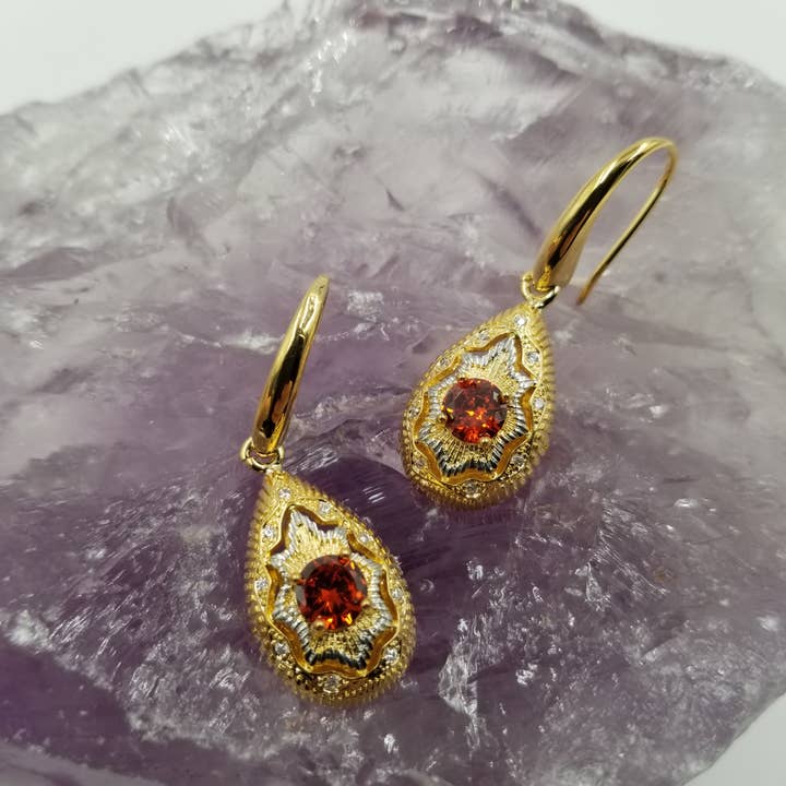 magnolia jewelry - Wholesale Dangle Earrings - Gemstone Italian Courtesan Earrings