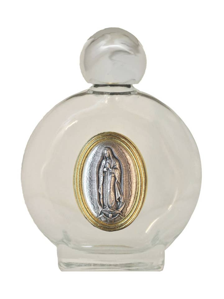 O.L of Guadalupe Holy Water Bottle 3.25" for wholesale by Goldscheider of Vienna