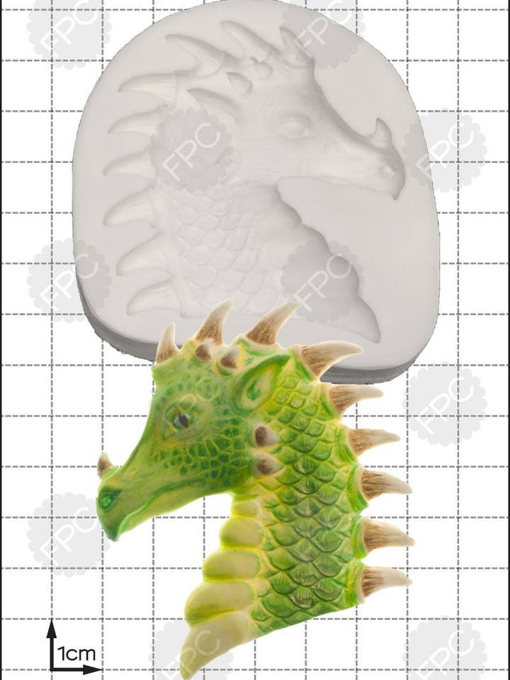 Dragon Silicone Mould (Mold) - 'Dragon Head' FPC Sugarcraft for wholesale by FPC Sugarcraft