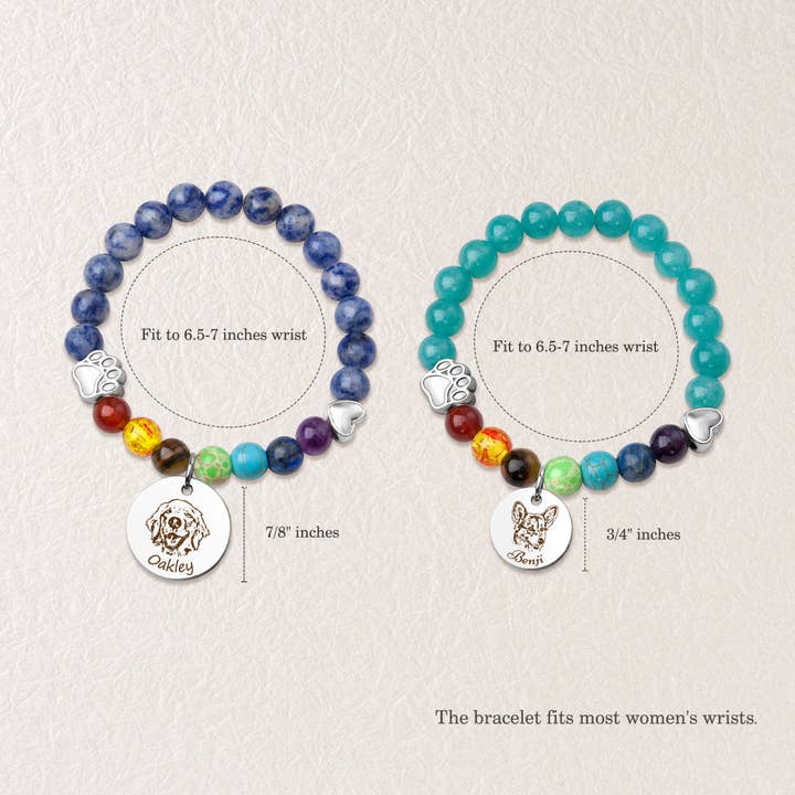 Anavia – wholesale Charm/dangle bracelet – Personalized Rainbow Bridge Pet Portrait Memorial Bracelet