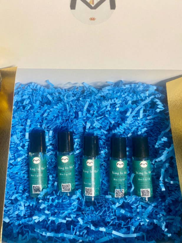 King In Me | Huiles à lèvres Ruler King 5 pour hommes | Coffret cadeau royal | Huile d'argan | Encens pour la vente par MOLIAE Beauty LLC