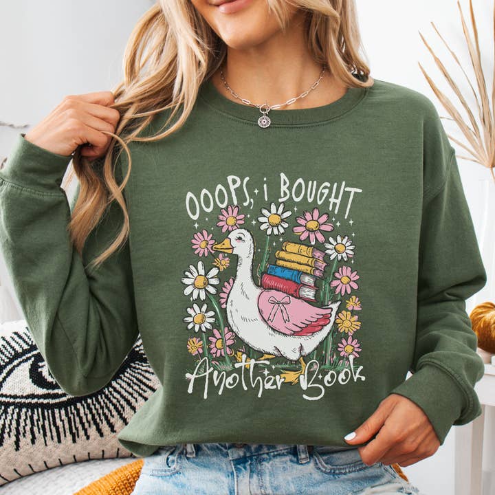 Bookish Crewneck Sweatshirt for Book Lovers Fall Goose Crew for wholesale by P E T I T R U E