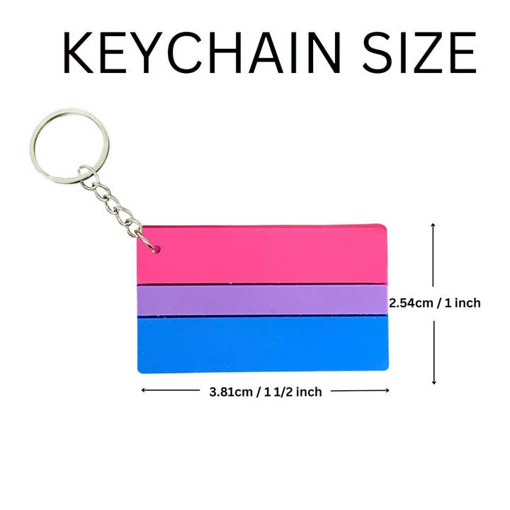 The Awareness Company - Wholesale Keychain - Unisex - Bisexual Pride Flag Silicone Keychains1