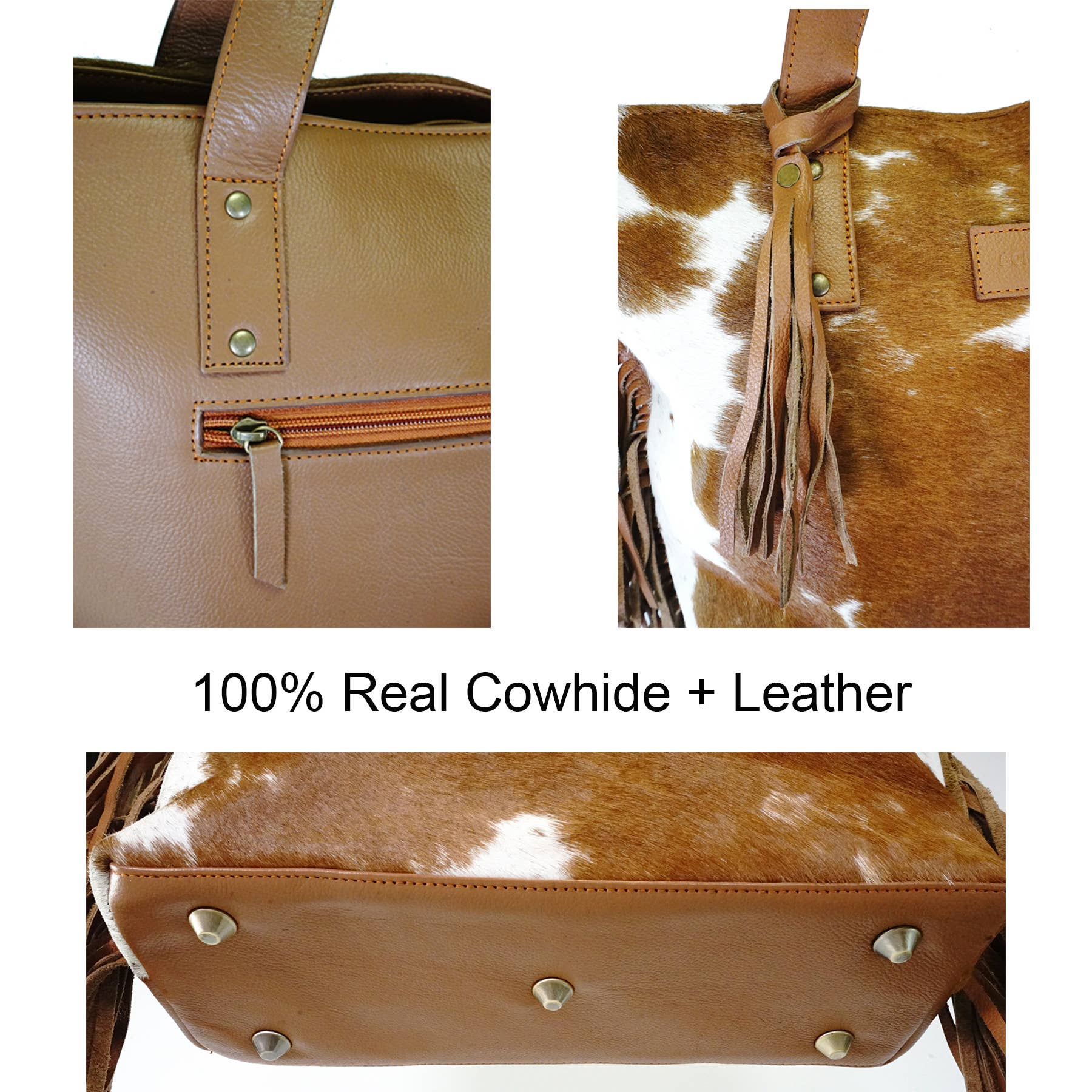 Rodeo - Wholesale Tote bag – Women's - Women cowhide bag with fringes  H505C6