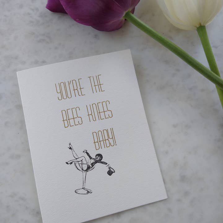 Je bent de Bijenkoningin Letterpress Wenskaart voor wholesale door Tussie Mussie Press