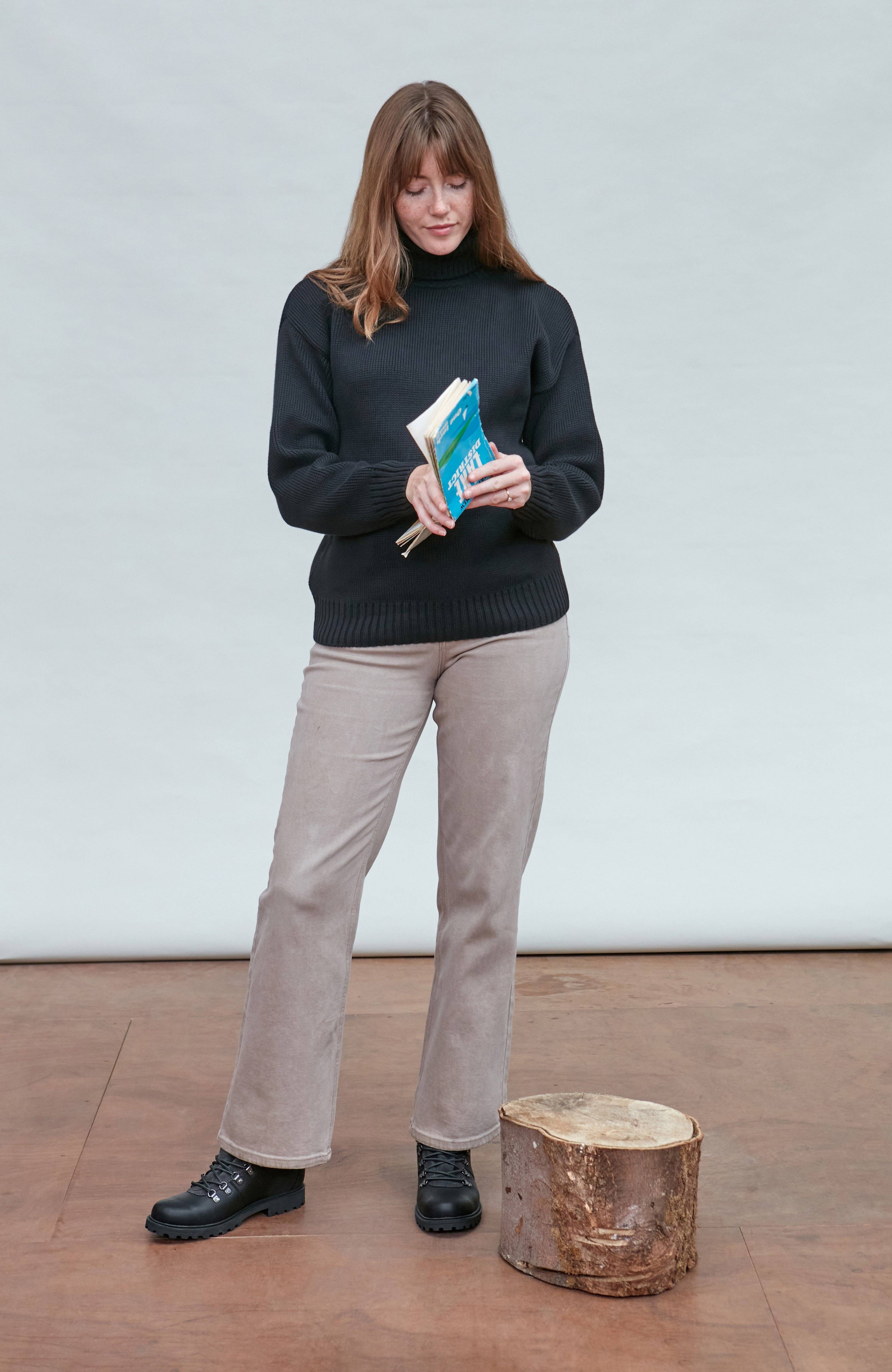 Paul James Knitwear - Vente Pull en maille – femme - Pull à col roulé Submariner en pur coton épais pour femmes6