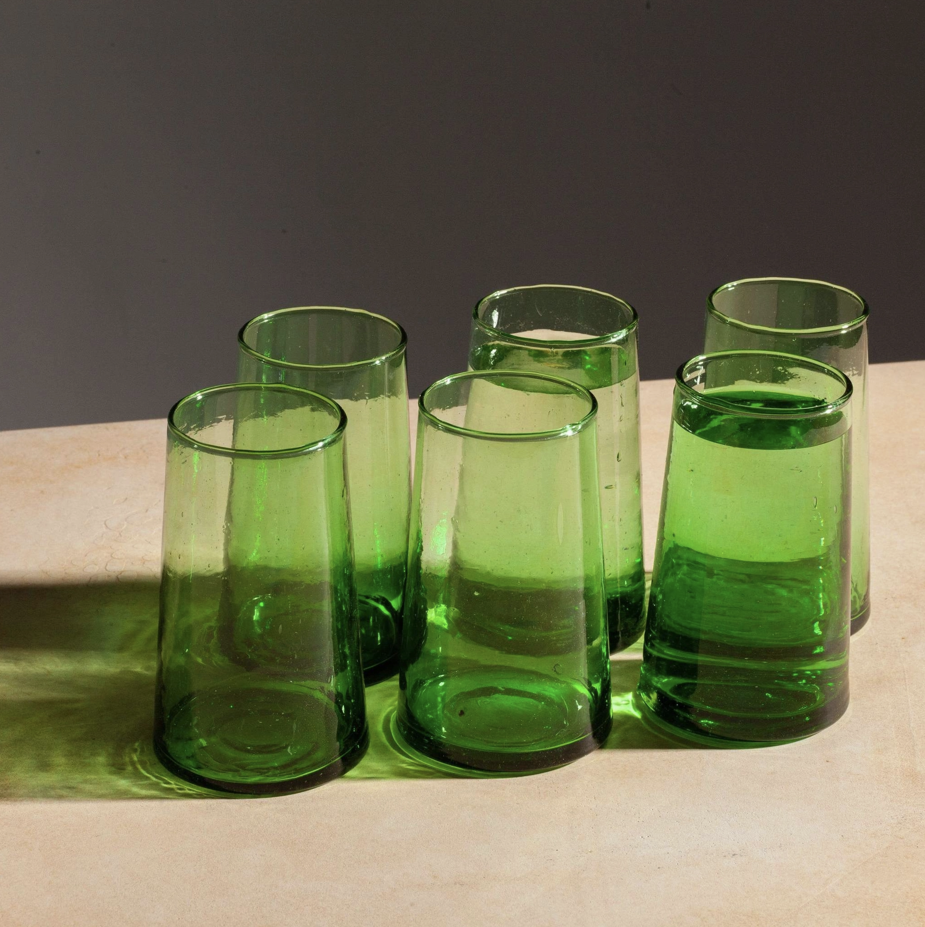 High crafty - Wholesale Drinking Glass/Cup - Hand-Blown Recycled Green Glasses – Traditional Moroccan Tea2