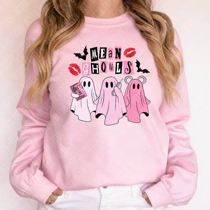 Sweatshirt Halloween Mean Ghouls Rosa por atacado de Rad & Cove