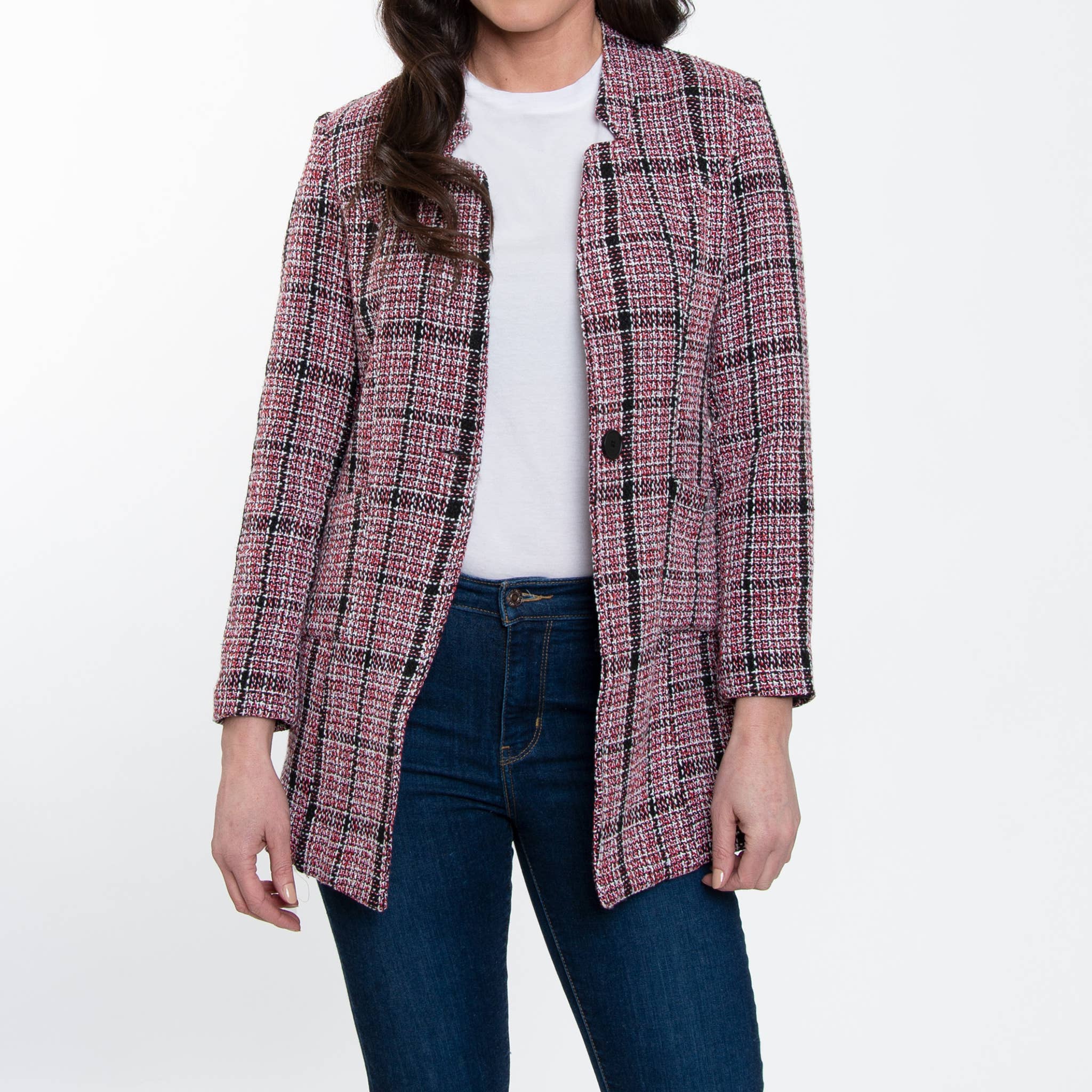 Elsie & Zoey - Wholesale Blazer - Women's - SALE - 6 Piece Lyra Plaid Long Boucle Blazer Assortment4