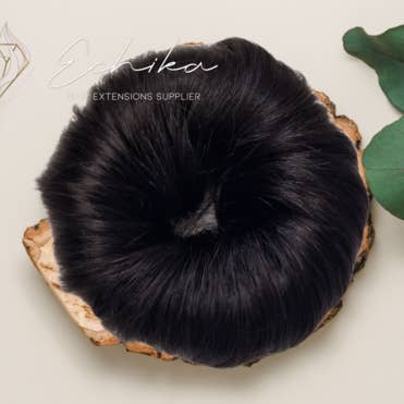 Human Hair Bun Scrunchie | Color 1B for wholesale by Beauty By Echika