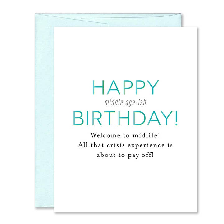 Carte de vœux d'anniversaire Funny Midlife Crisis Experience pour la vente par Jones Street Press