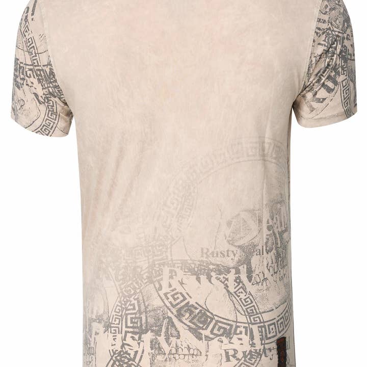 T-shirt Asymmetrisch Knoopsluiting Zijdelingse Voorprints 291 voor wholesale door Rusty Neal