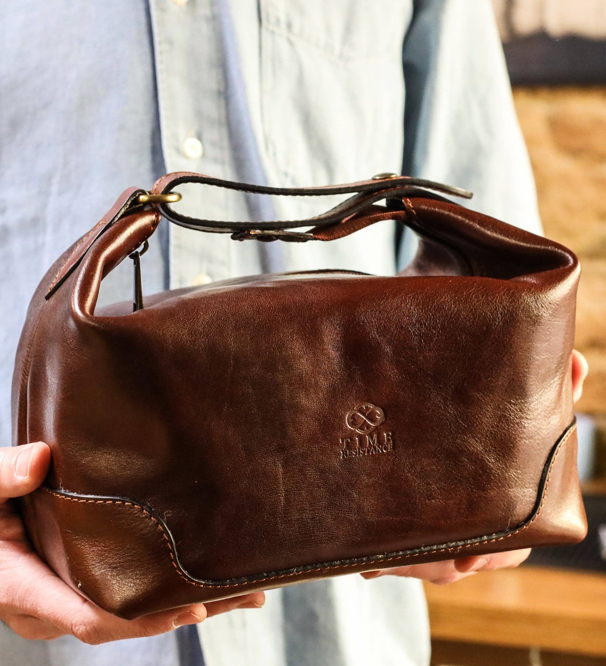 Time Resistance - Wholesale Toiletry Bag - Unisex - Leather Toiletry Bag - Autumn Leaves15