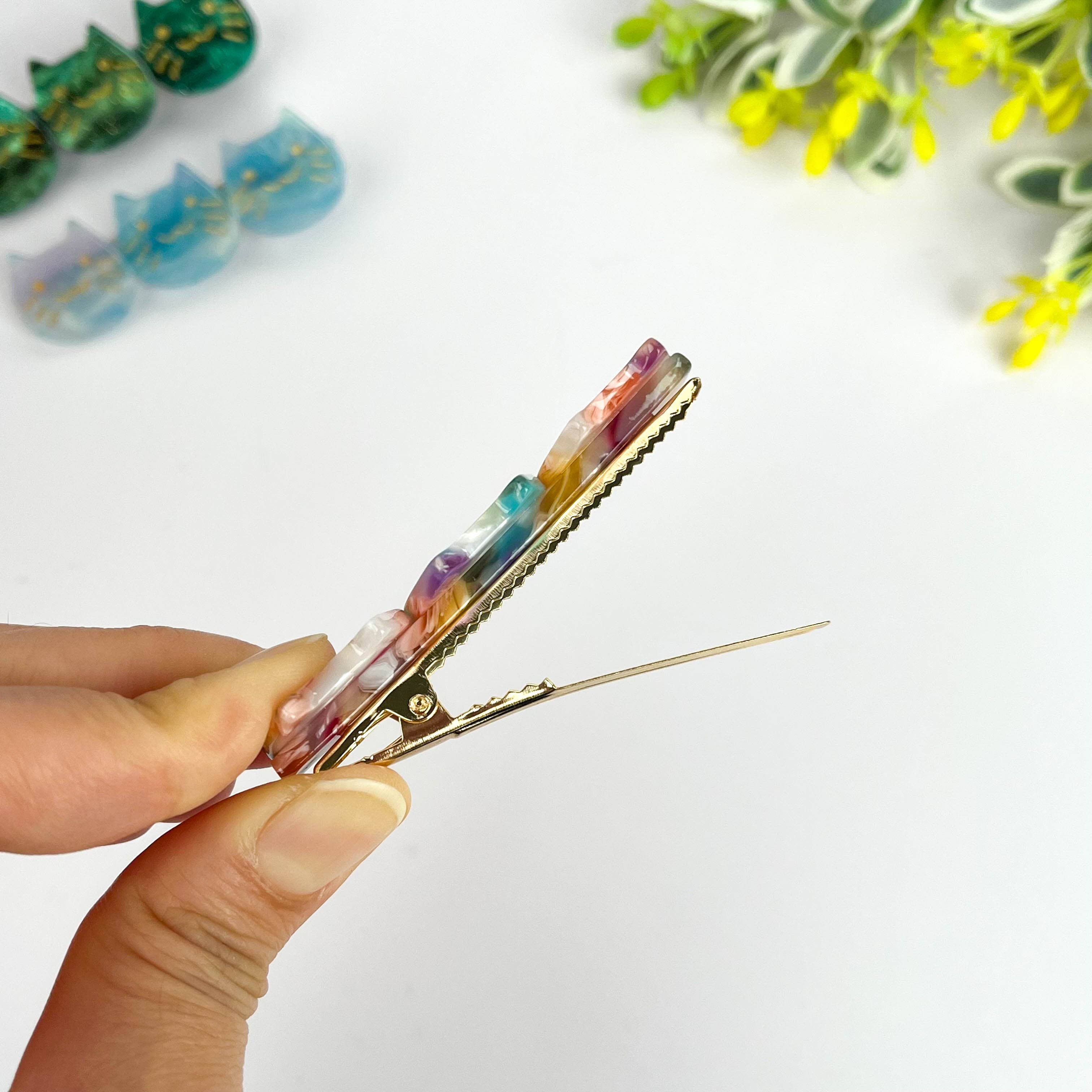 TheDivaSoap - Wholesale Hair Clip - Women's - Acetate Three Kittens Duckbill Clip, Cute Cat Hair Clip10