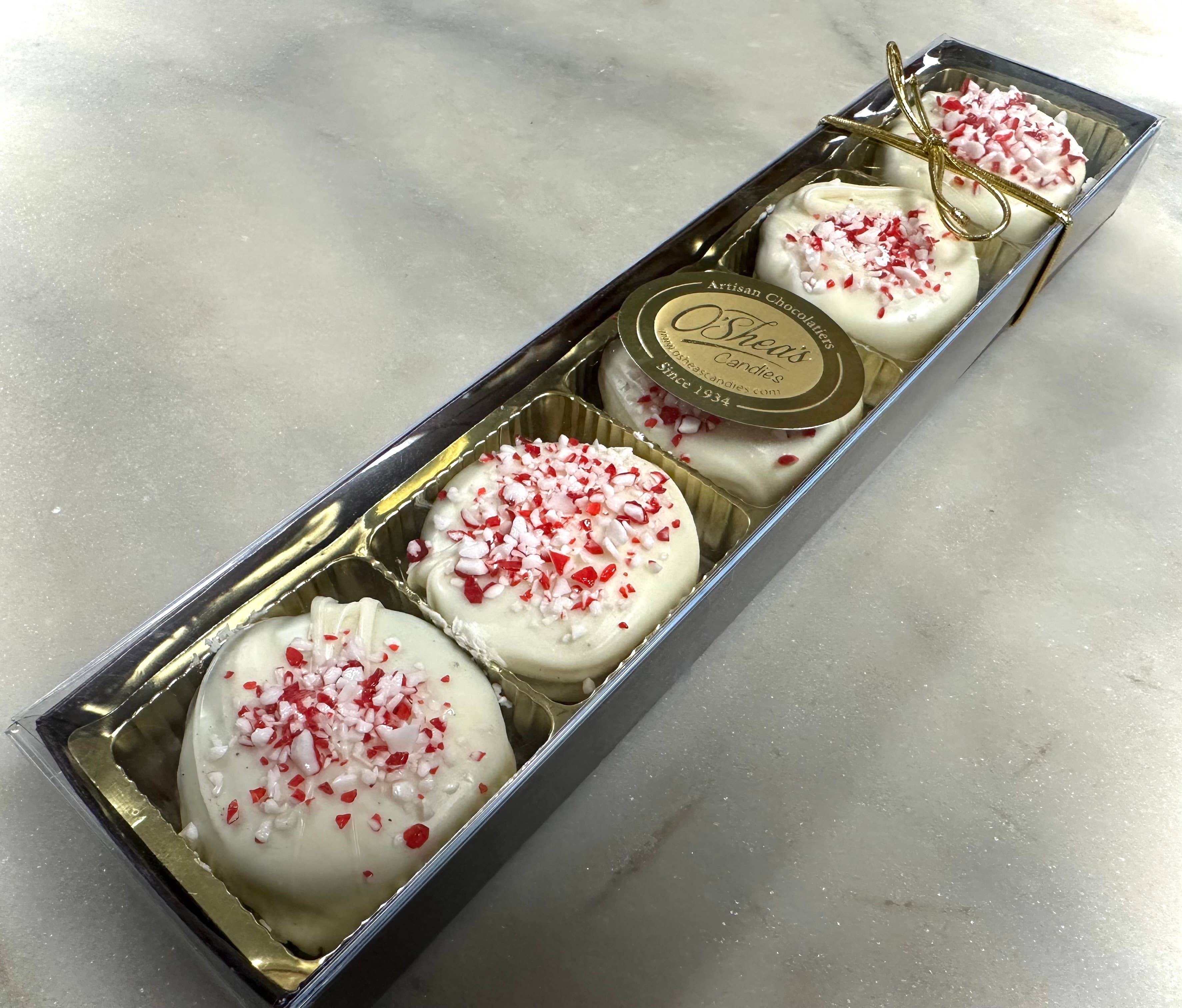 O'Shea's Candies Sweet Shop - Wholesale Chocolate Covered Sweets -  5 Pack O’Oreo “White Choc Peppermint” Upscale Tray1