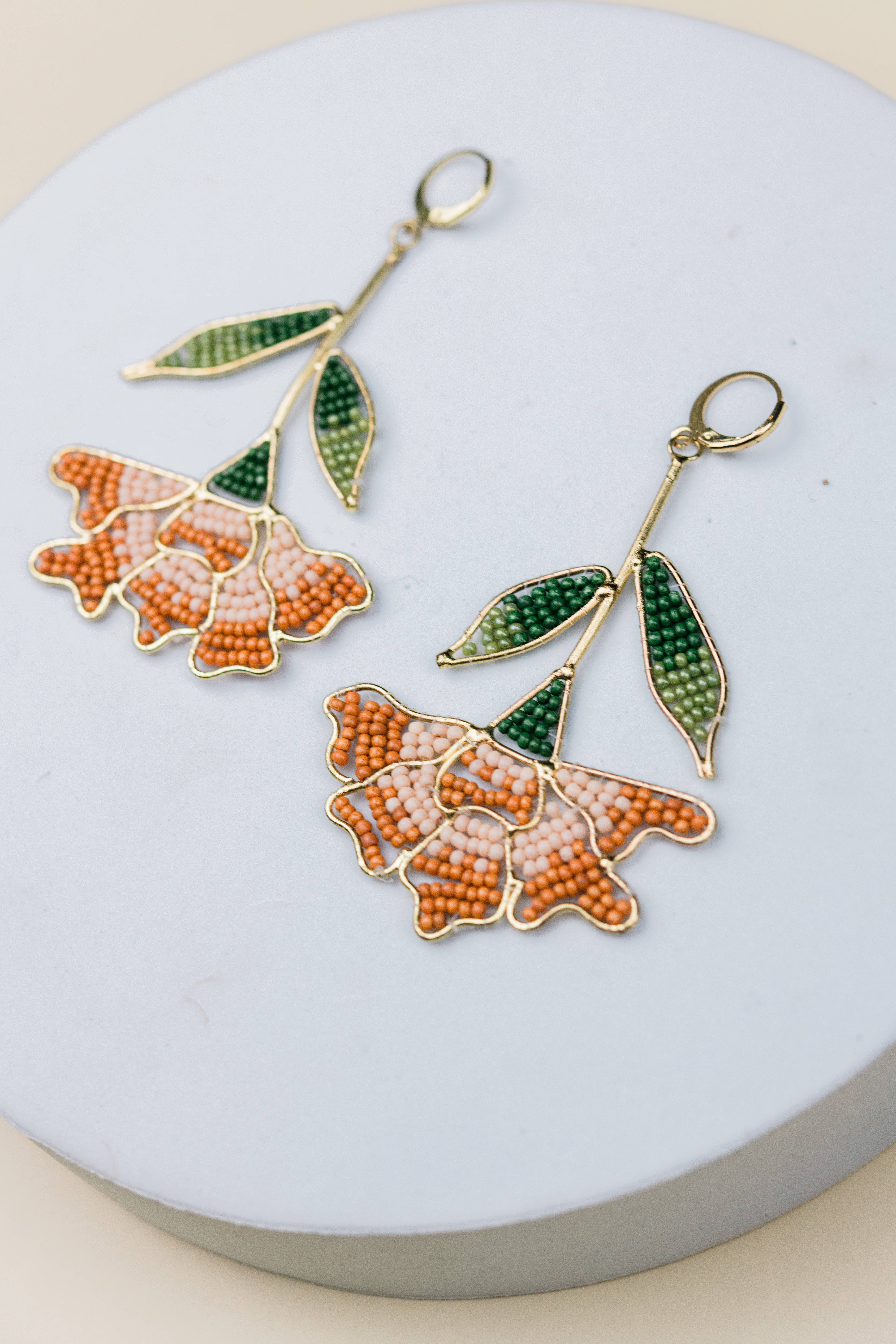 Mountain Maiden Co. - Wholesale Dangle Earrings - Peonies 1