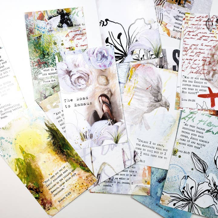 Open Journey - Wholesale Religious Card - The Road to Emmaus - set of 45 Bible Journaling Cards with Bible verses and art7