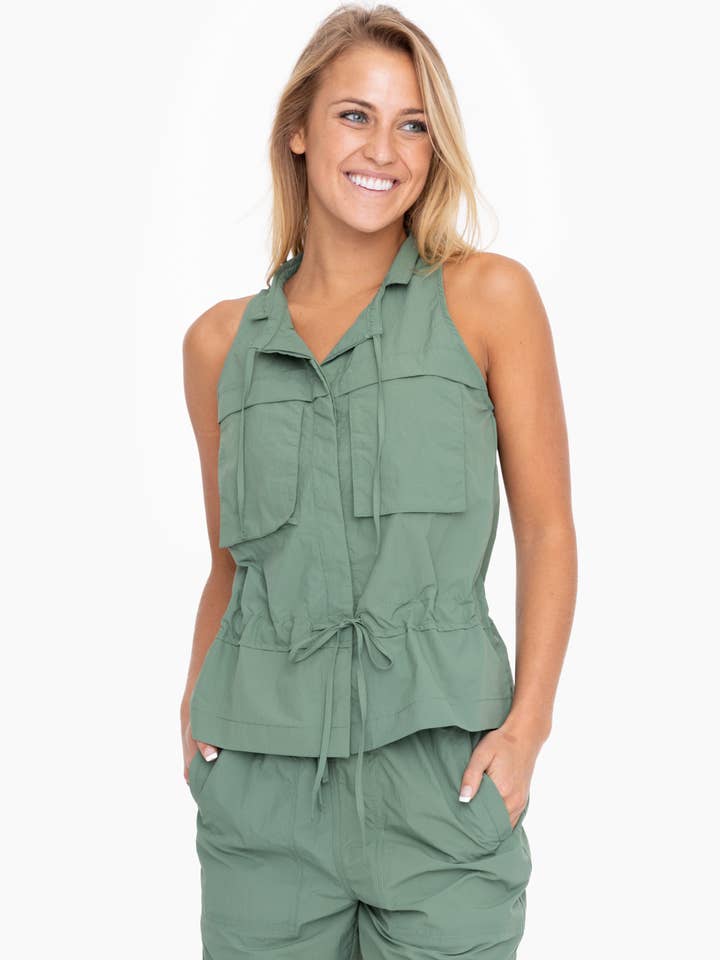 Mono B - Wholesale Outerwear Vest - Women's - Nylon Cargo Vest