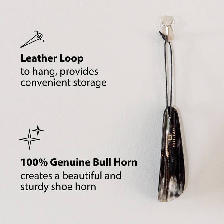 FootFitter - Wholesale Shoe Horn - Unisex - FootFitter Genuine Bull Horn Shoe Horn, 6.4"3