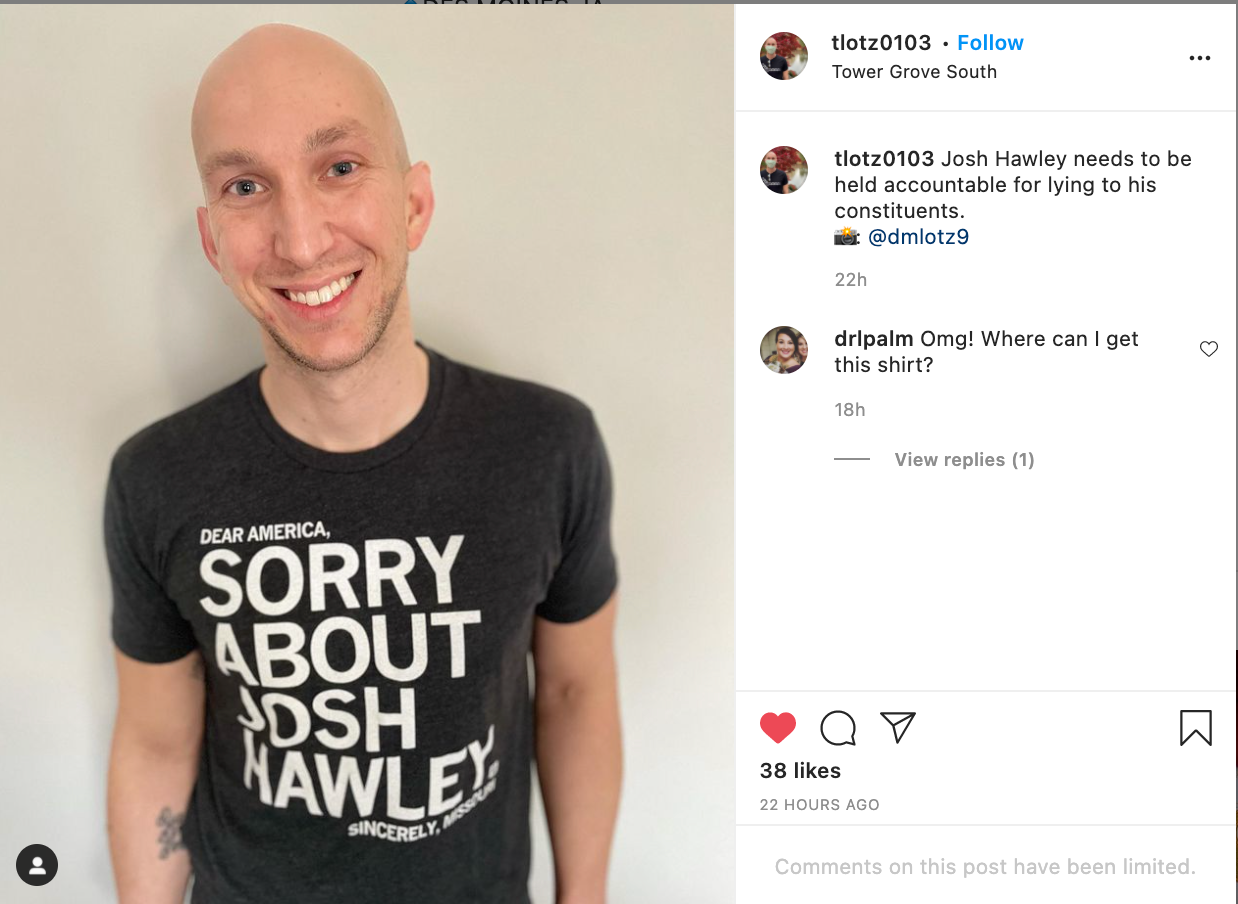 RAYGUN - Vente T-shirt sérigraphié – unisexe - Désolé pour Josh Hawley12