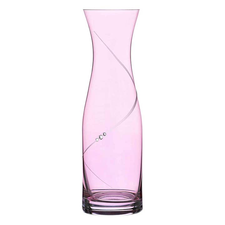 DIAMANTE - Wholesale Carafe - Diamante Pink Crystal Wine Carafe - 'pink Silhouette' - Han