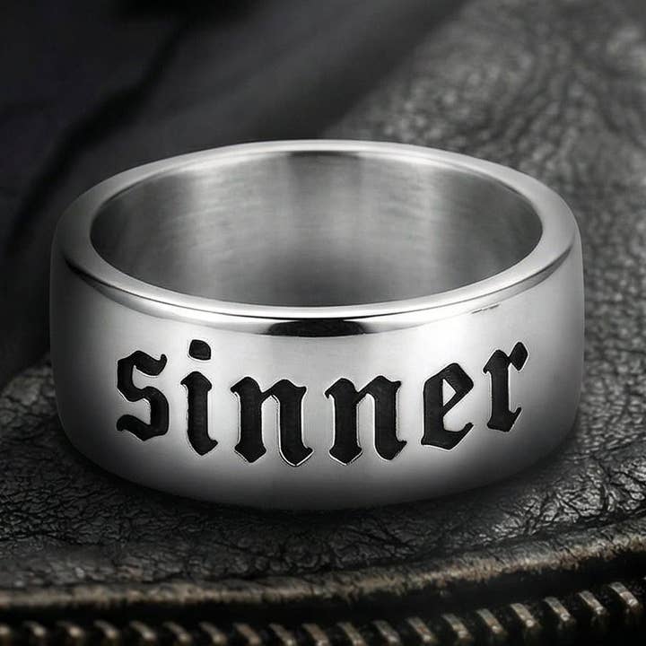The Redeemed Sinner Band for wholesale by Heavy Metal Jewelry