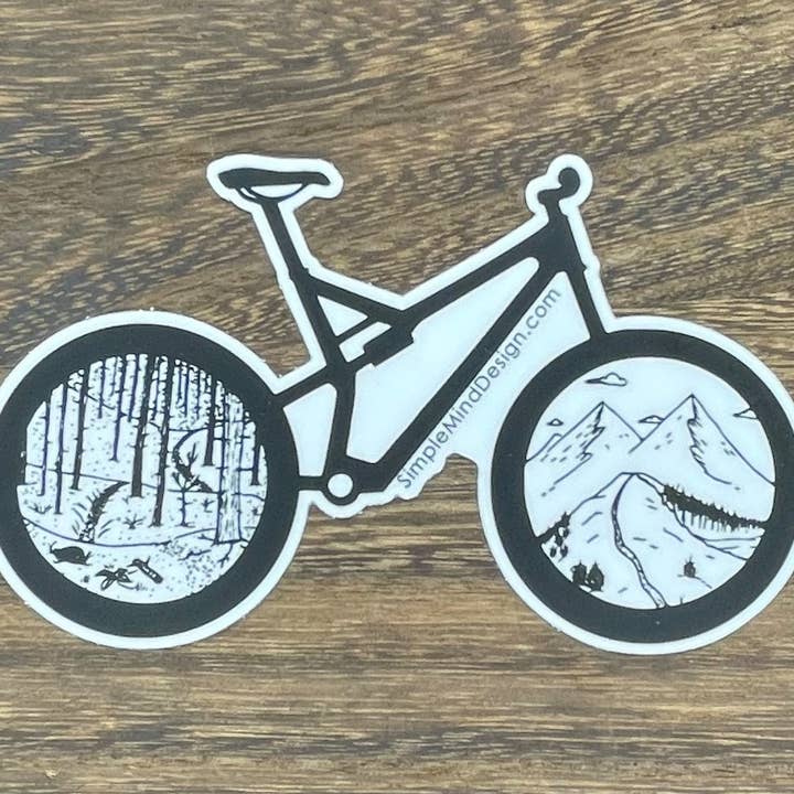 Mountain Bike Sticker for wholesale by Simple Mind Design