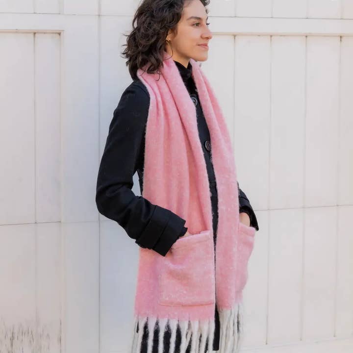 Sprigs - Wholesale Scarf - Women's - Extra Long Fringe Scarf With Pocket
