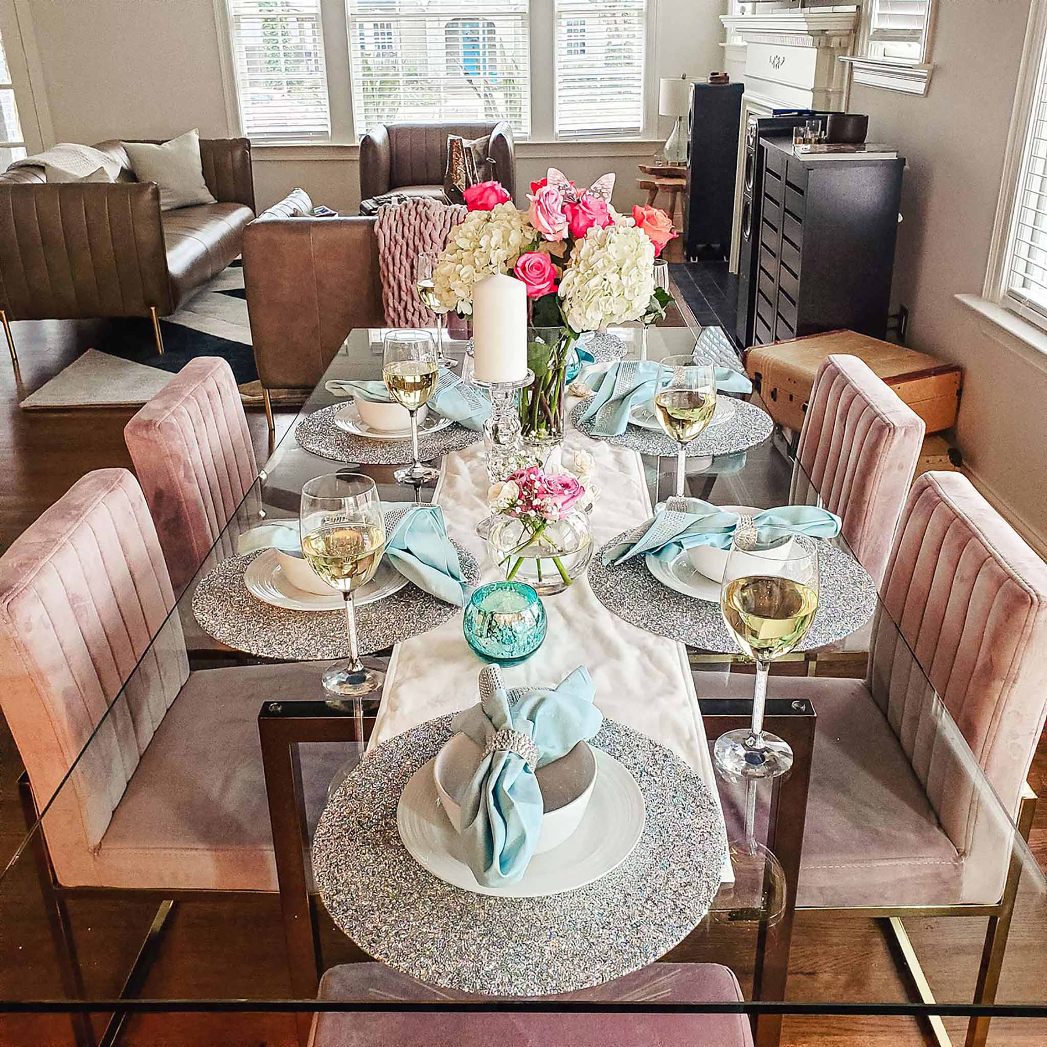 Sparkles Home - Wholesale Placemat - Luminous Round Rhinestone Placemat17