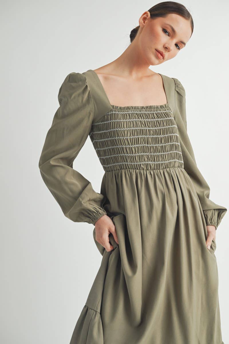 OLIVE Smocked Maxi Dress -1 for wholesale on Faire2