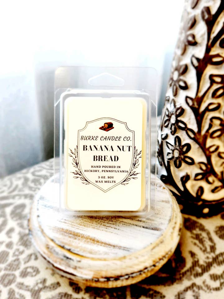 Banana Nut Bread Wax Melt for wholesale by Burke Candle Co.