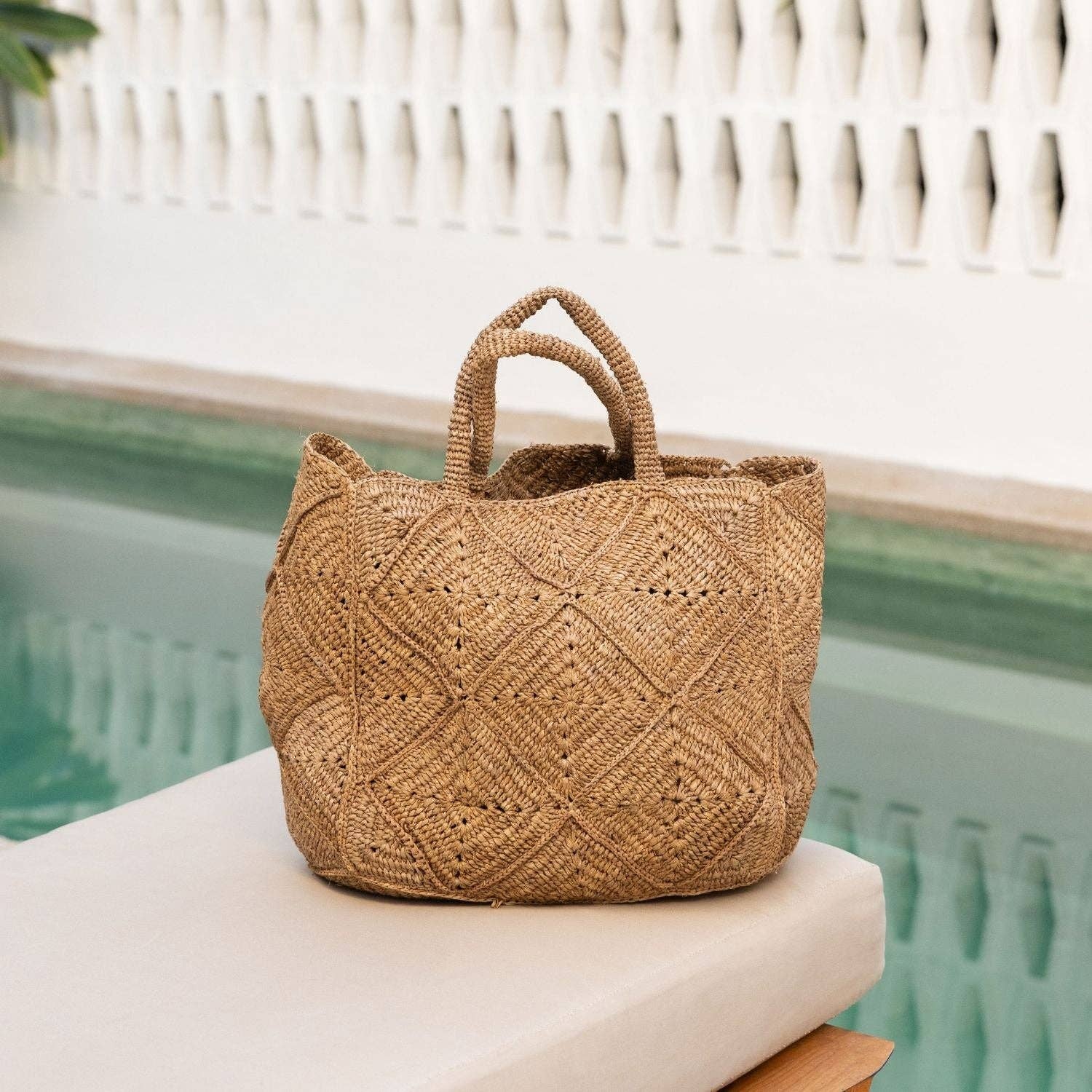 ZanatanyConcepts - Vente Tote bag – femme - Sac Cabas en Raphia Nico15