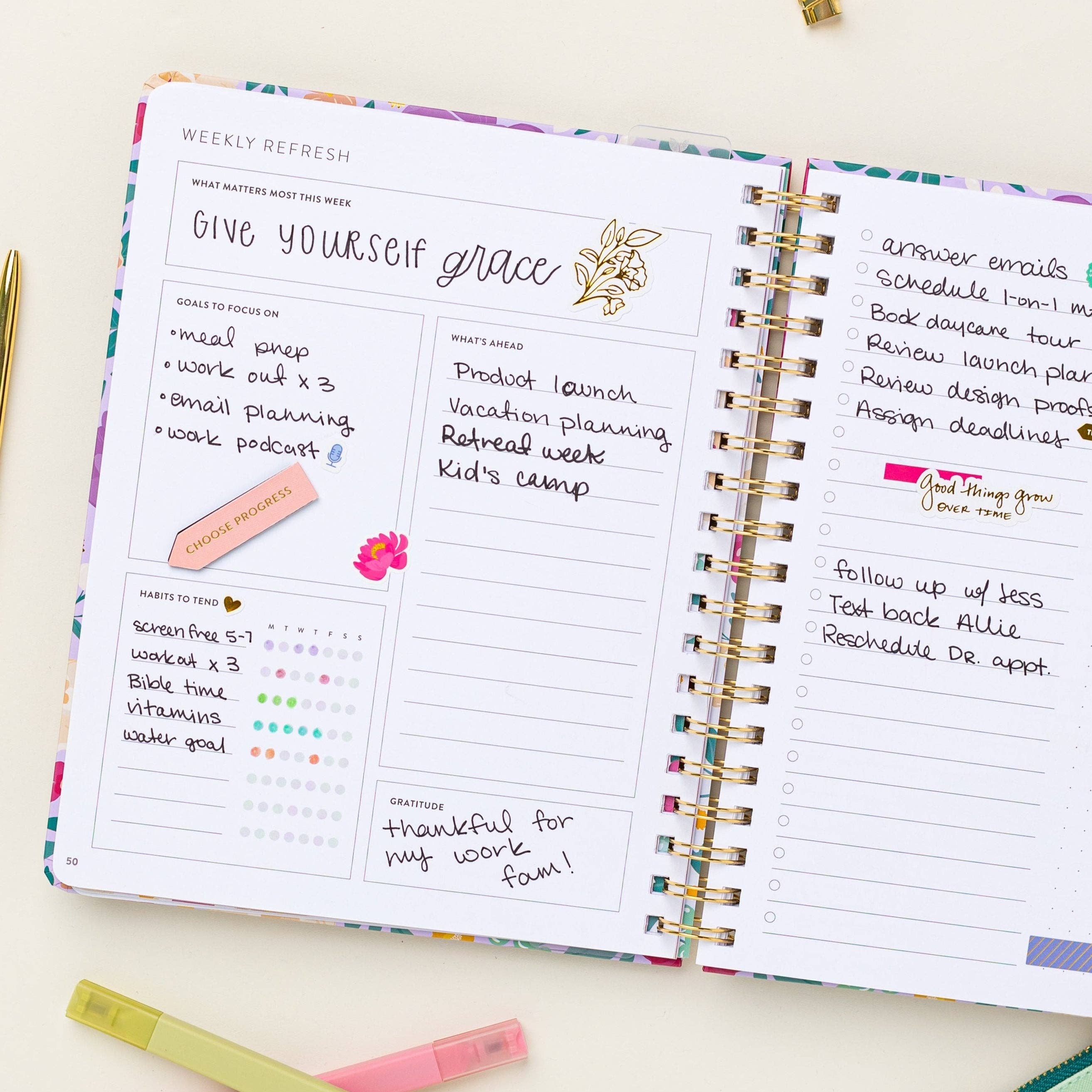 Cultivate What Matters - Wholesale Planner - Fresh Start Weekly Goal Planner | Bold Blooms12