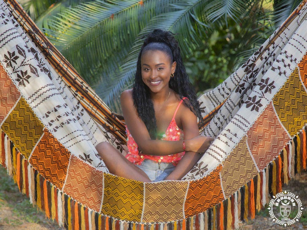 Marrón Hamaca Indígena Blanca XL doble cara de venta al por mayor en Faire0