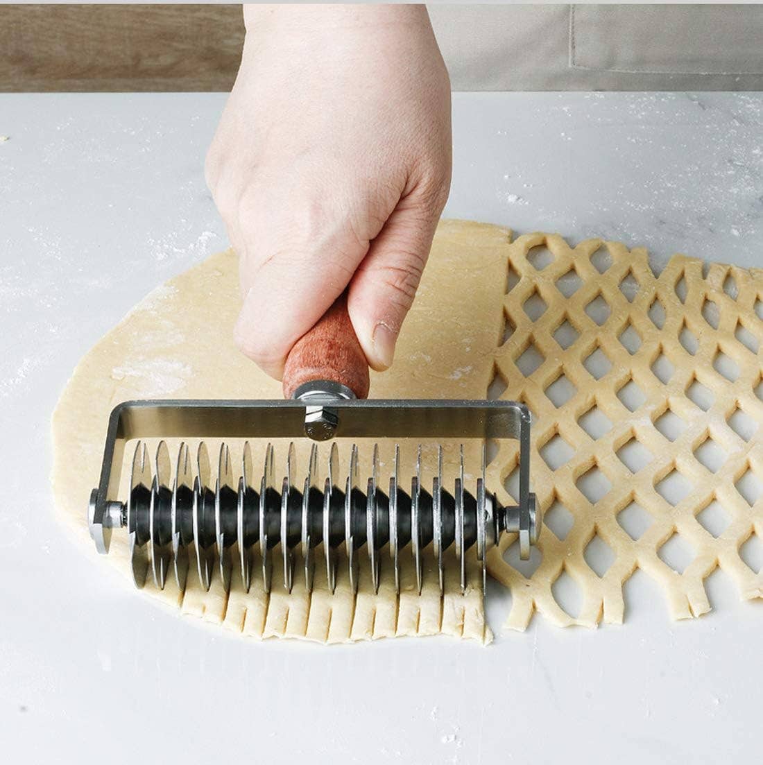 VIGOR – wholesale Kitchen tool/gadget – Stainless Steel Dough Lattice for Pie Pizza Bread beef3