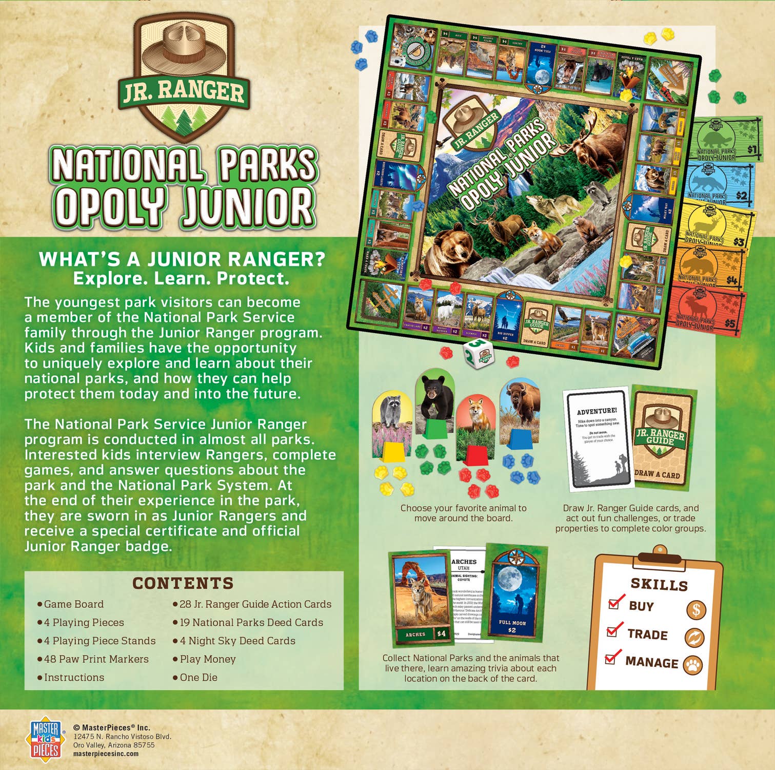 Masterpieces Puzzles - Wholesale Board Game - Jr. Ranger - National Parks Opoly Junior Board Game2