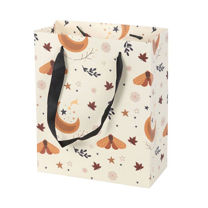 Something Different Wholesale - Wholesale Gift Bag - 23cm Medium Autumn Magic Moth and Moon Print Gift Bag1