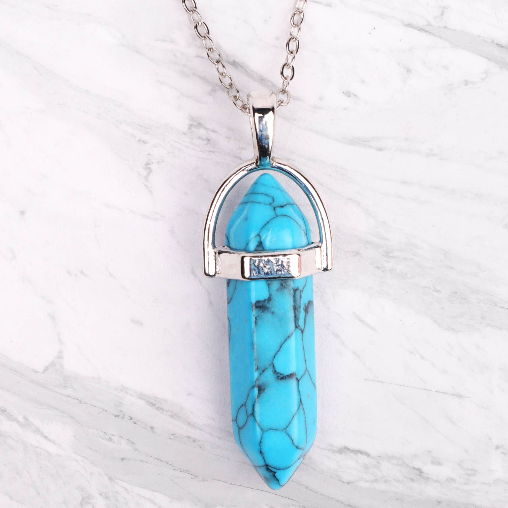 Myga - Wholesale Pendant/charm necklace - Silver Plated Necklace - Turquoise Pendant5
