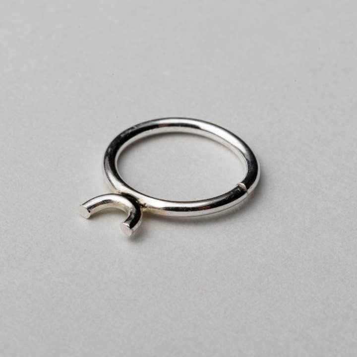 AFRAAMBA · Handmade Jewelry - Venta al por mayor Pendiente sin pareja - ECLÍPTICA ORIX - Plata de ley, 10 mm