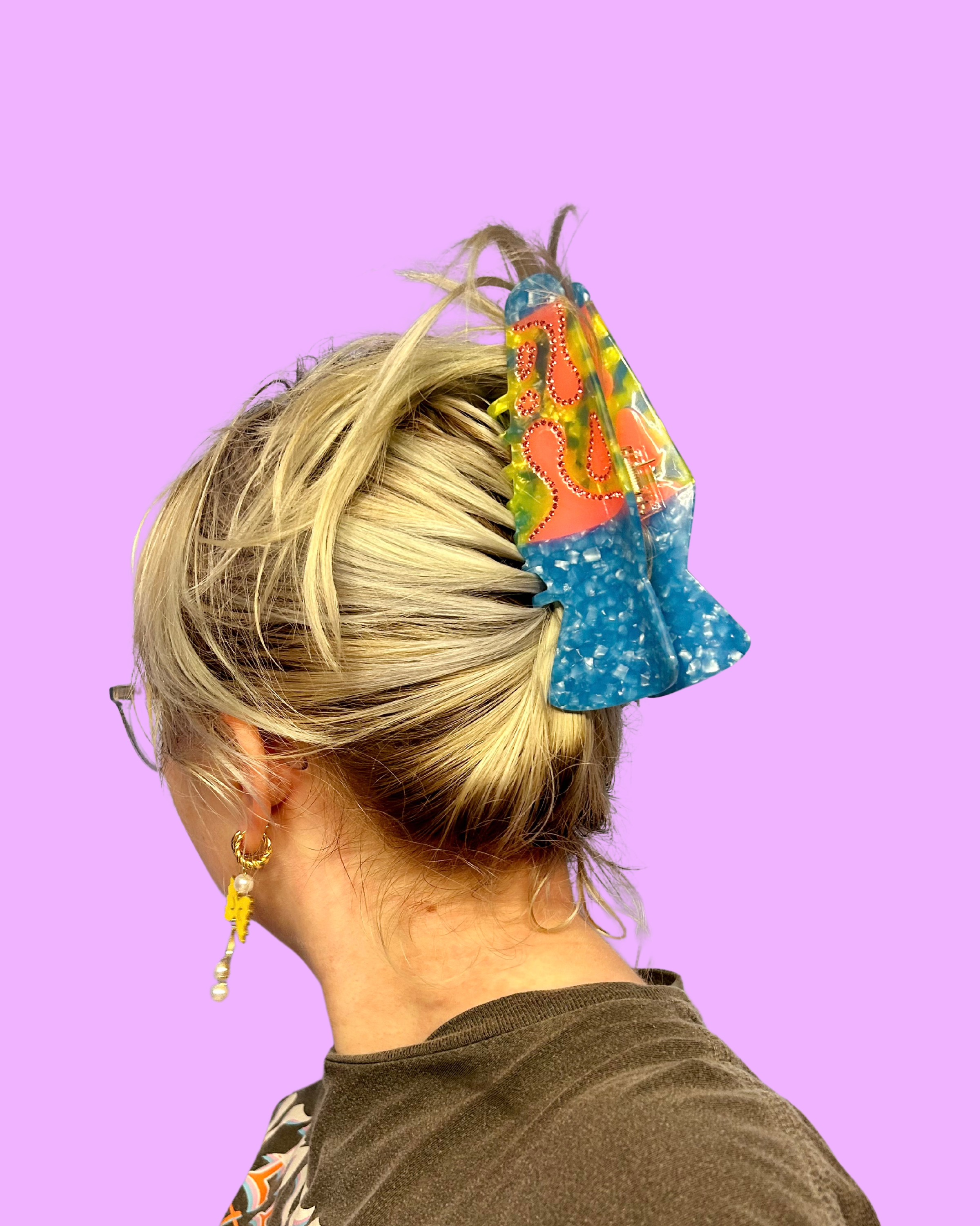 The Peach Fuzz - Wholesale Hair Accessories Set - Women's - Rhinestone Lava Lamp Hair Claw5